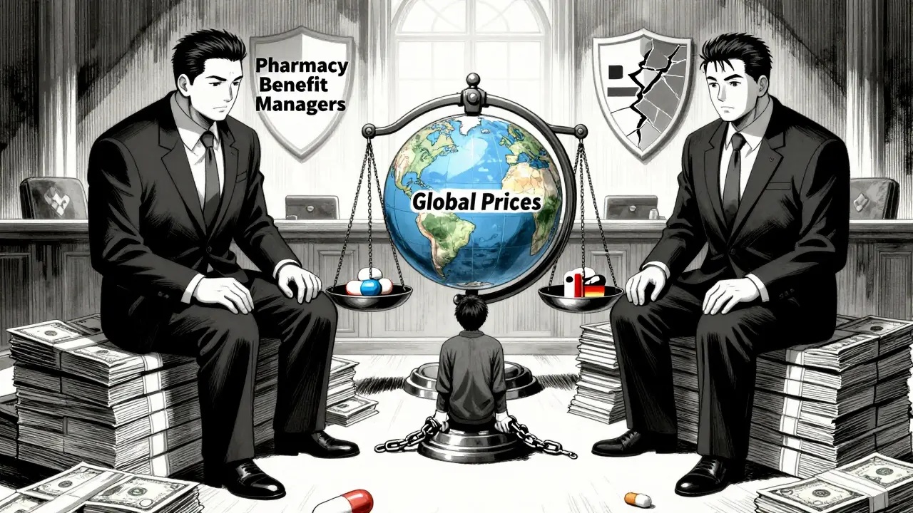 Giant PBMs weigh a patient's pill against global prices, crushing the U.S. side with cash.